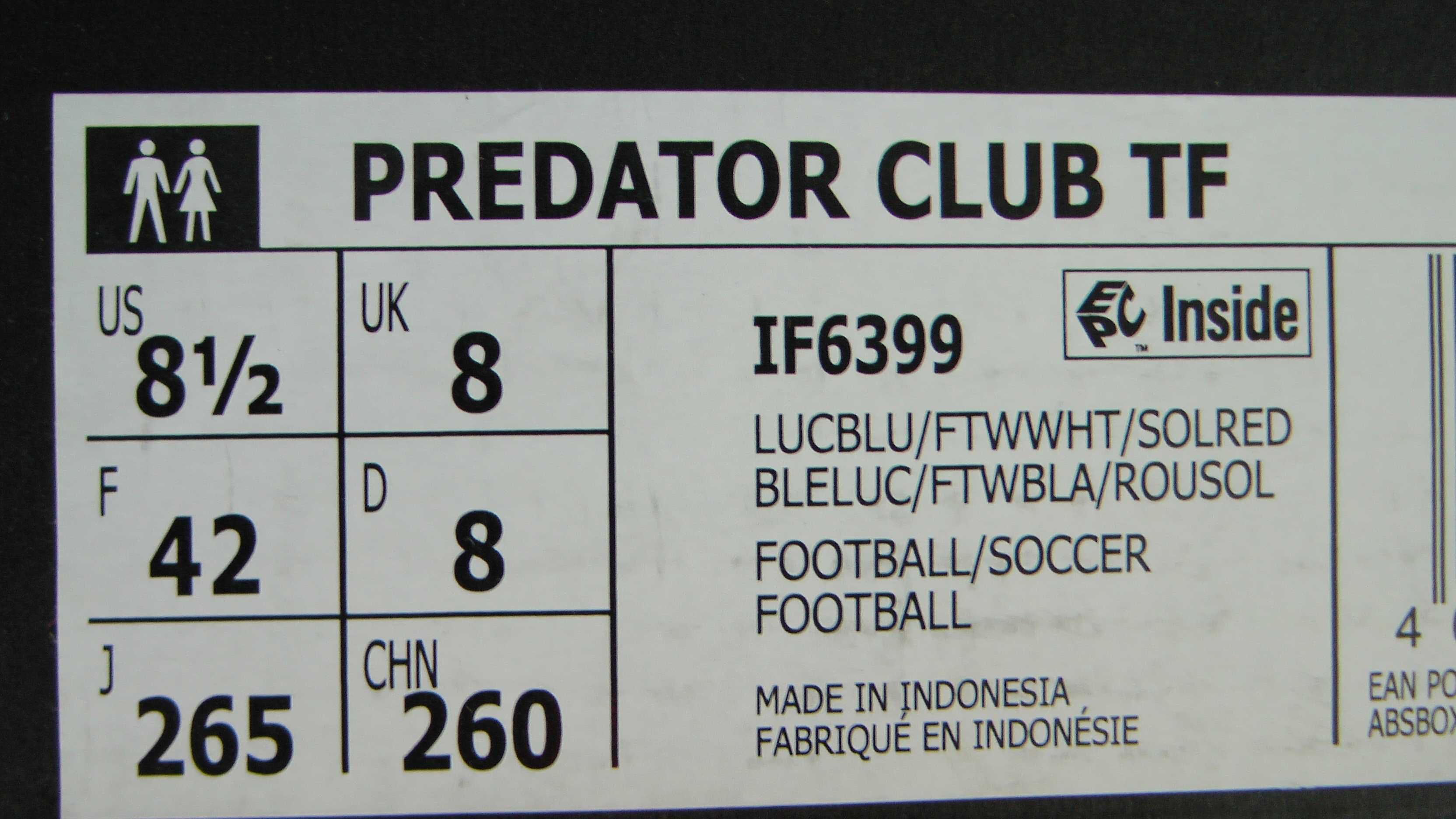 Ghete fotbal sintetic NOI Adidas Predator Club marimea 42