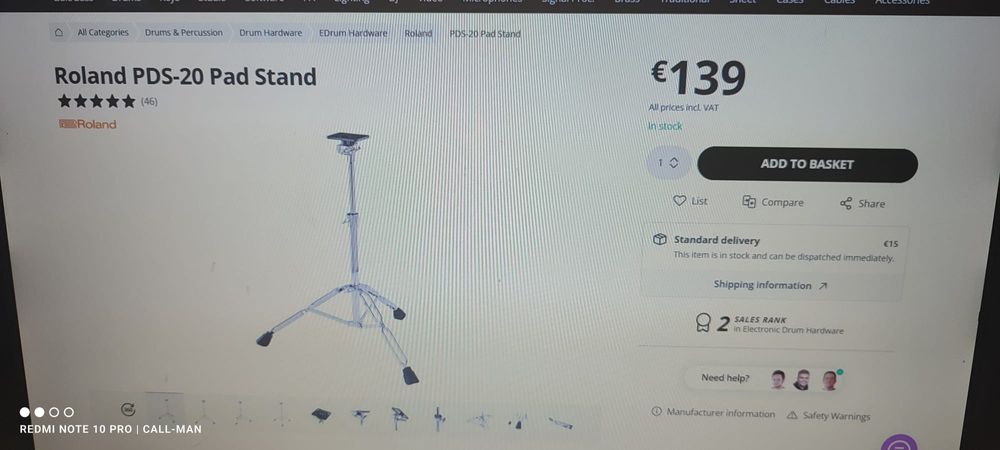 Spd 30+ geanta+stativ Roland