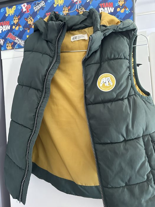 Сет детска пухенка и пухен елек в камуфлажен стил