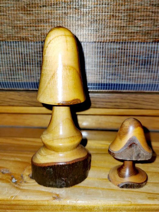 Гъби дърво Ръчно стругован дървен декор гъби - Sapele Wood 4 бр.