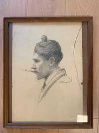 Vand tablou (grafica ) Stavru Tarasov 1883-1961 Turc cu tigara