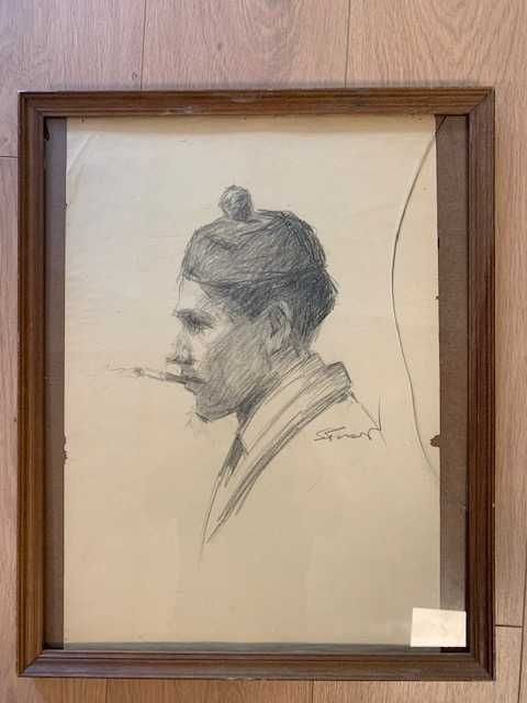 Vand tablou (grafica ) Stavru Tarasov 1883-1961 Turc cu tigara