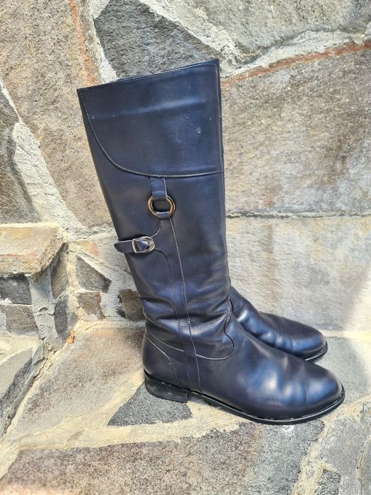 Cizme de piele albastru închis, mărime 38