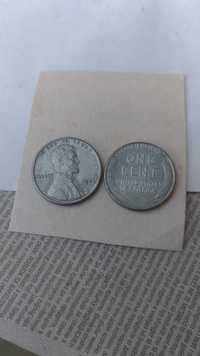 1 железен цент 1943 г.RARE .Единствения цент железен отсичане в САЩ по
