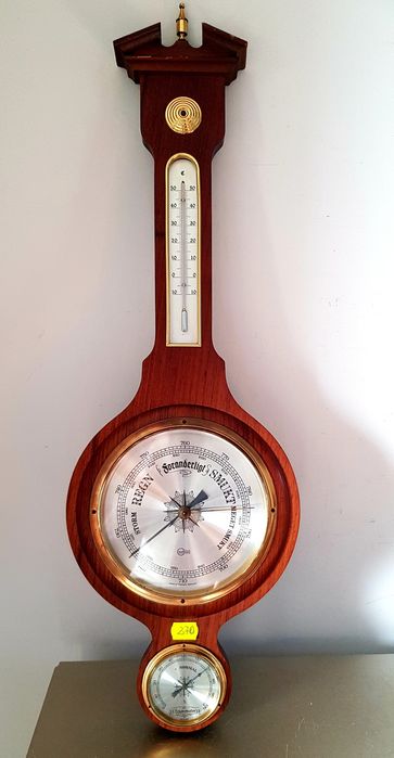 Barometru/termometru/higrometru vechi din lemn masiv
