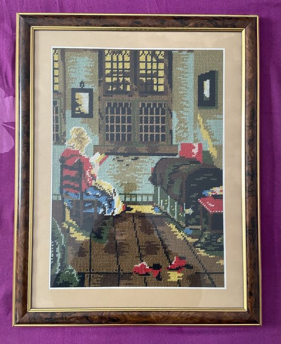 Tablou goblen lucrat manual si inramat