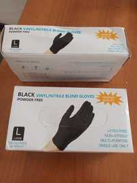 Нитро-виниловые перчатки L черный Wally Plastic