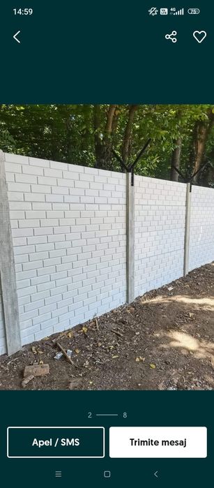 Gard din placi stâlpi de beton armat