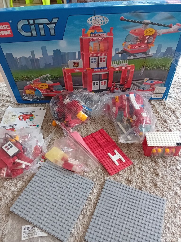 lego city 491 piese sediu de pompieri masina interventii incendiu