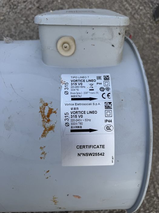 Exhaustor Vortice Lineo 315 V0 uzat