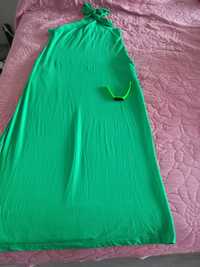 Зелена дълга дамска рокля+подарък