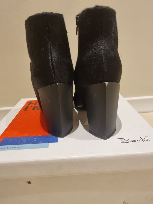 Дамски боти Бианки кожа и косъм 39