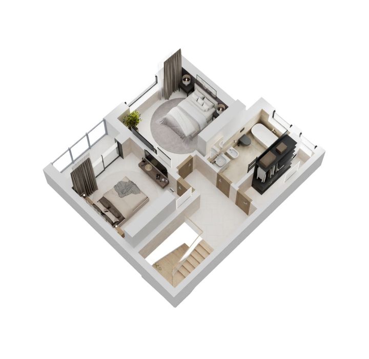 Pret special Apartament 2 etaje 110 mp utili la casa+curte 900 e + TVA