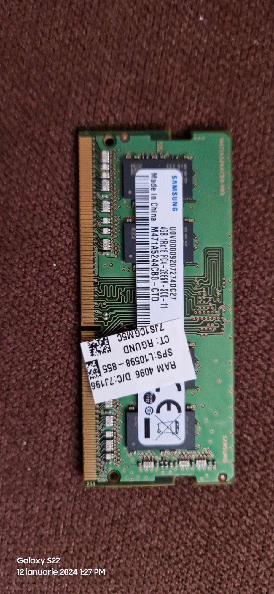 Memorie RAM 4Gb DDR4 Frecventa 2666Mhz Samsung pentru laptop