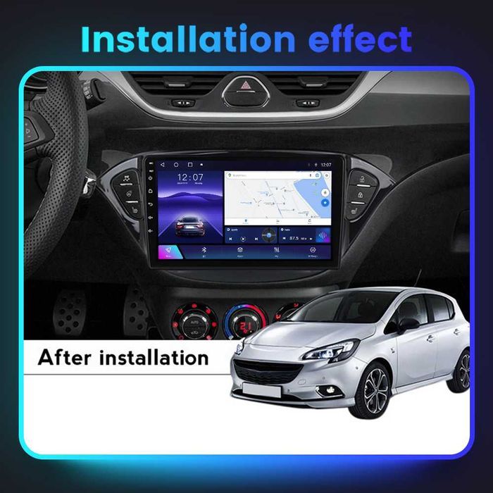 NAVIGATIE Android 14 Opel Corsa E 2014-2019 1/8 Gb Waze CarPlay CAMERA
