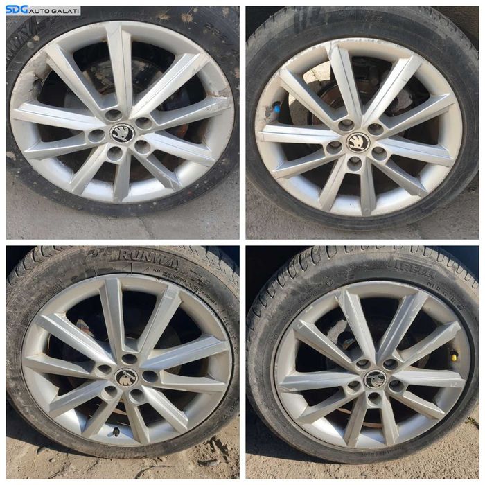 Set 4 Jante Roti Aliaj 5x112 225 45 17 R17 Skoda Octavia 3 2013 - 2017 [0325]