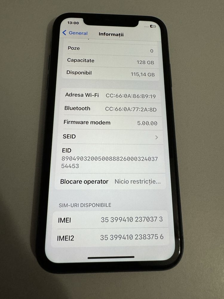 Iphone 11 negru 128gb