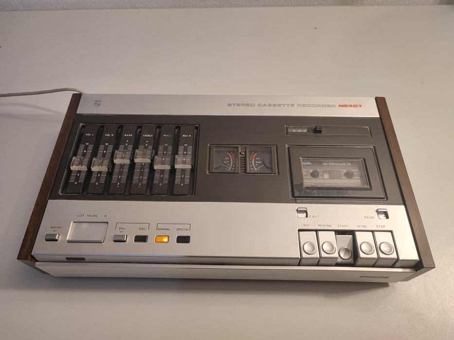 Deck Philips N2407 stereo cassette recorder