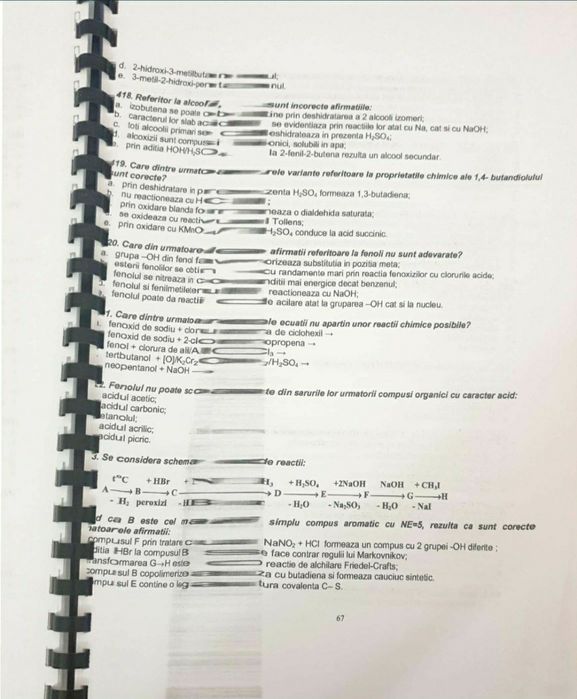 Chimie organica. Teste grila Constanta