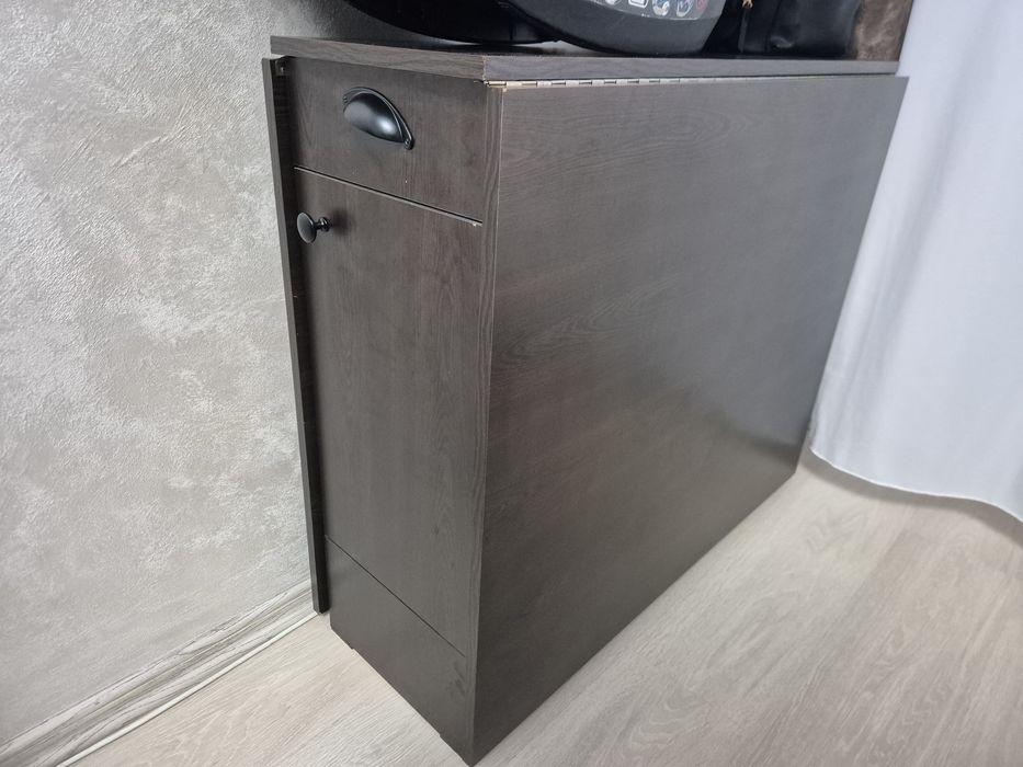 Masa bucatarie / dining plianta, cu role + loc scaune, dreptunghiulara