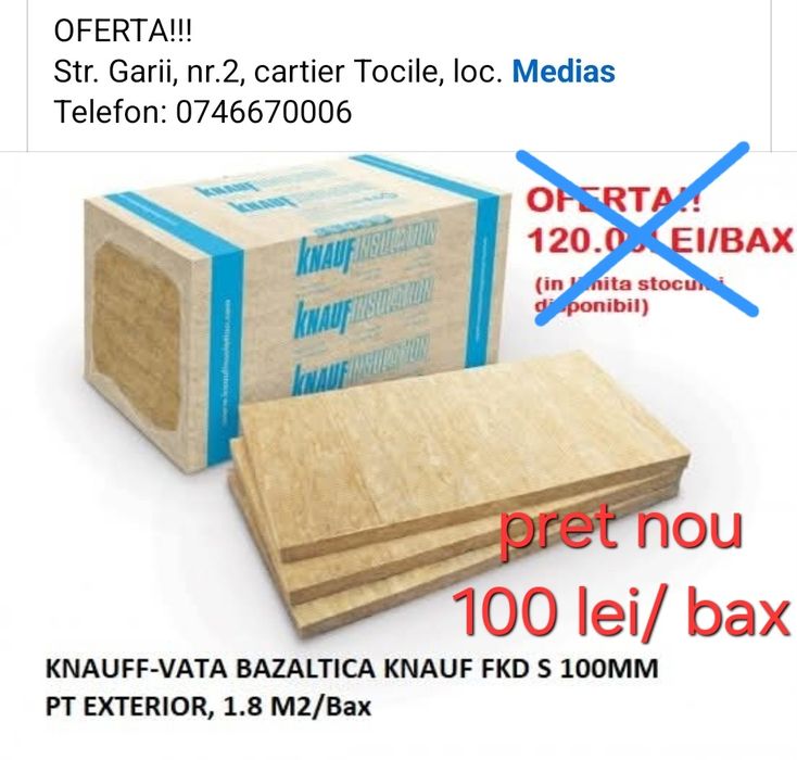 Vata bazaltica knauf FKD 10CM pentru fatada