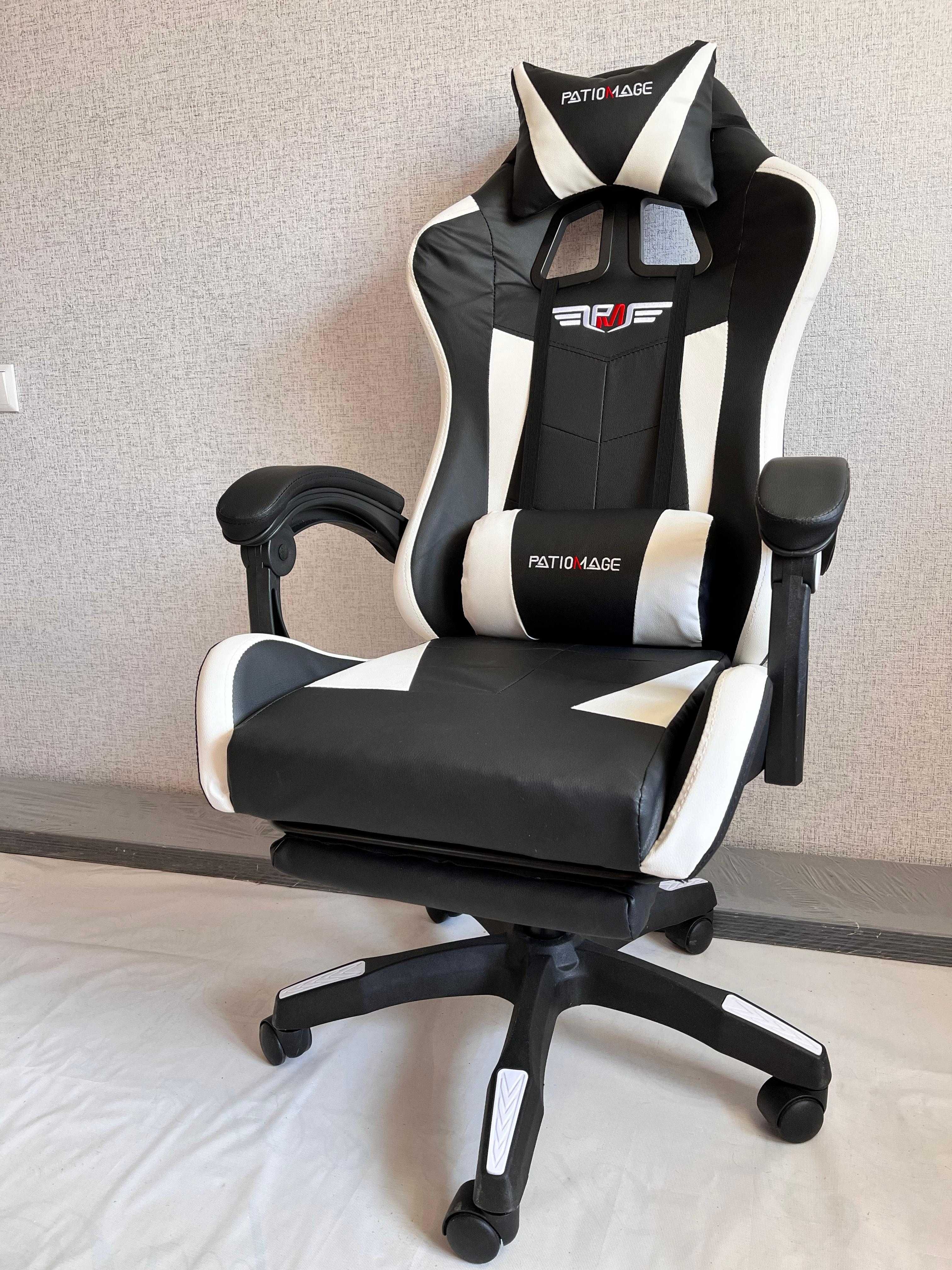 (Новое) Игровое компьютерное кресло, белое (premium эко-кожа)