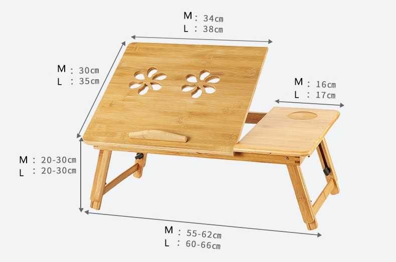 Многофункциональный складной столик для ноутбука из бамбука m3