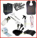 Kit frizerie coafor practica set foarfeca tuns+filat geanta transport
