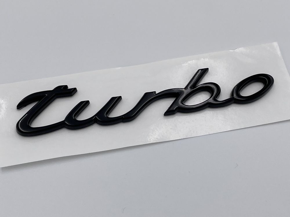 Emblema PORSCHE Turbo negru