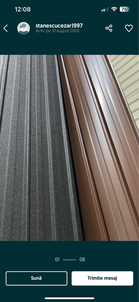 Tabla zinc si color