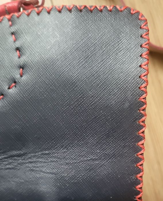 Poseta rosie piele handamde