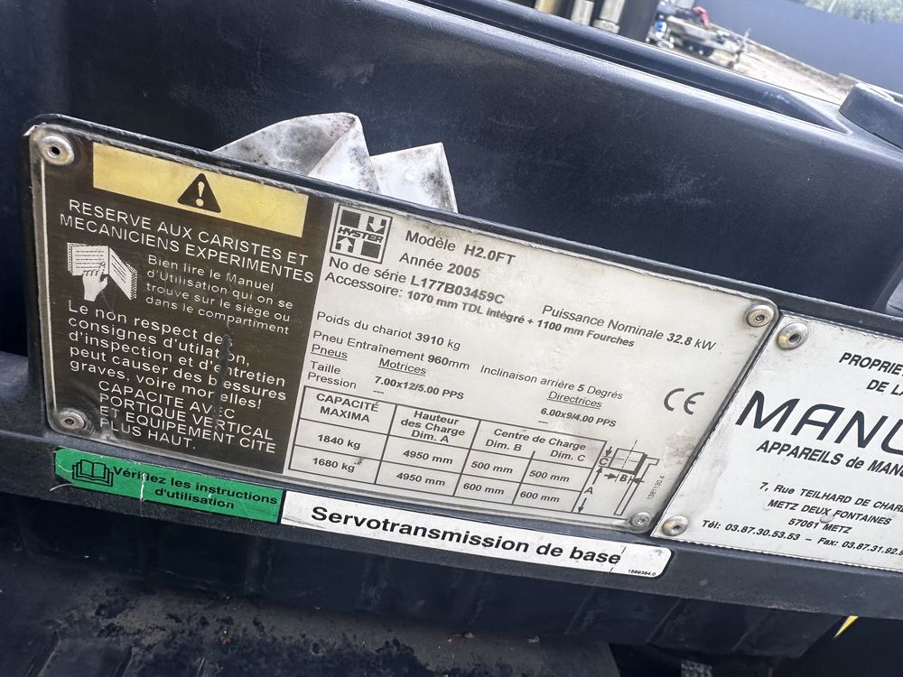 Catarg+motor+cutie viteze motostivuitor hyster 2,0 gpl
