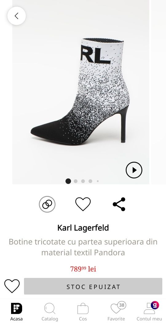 Botine de Primavara Tricotate Karl Lagerfeld Pandora - 38