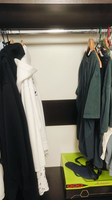 Dulap / Dressing cu uși glisante și oglinzi - 3,35 m - lemn maro