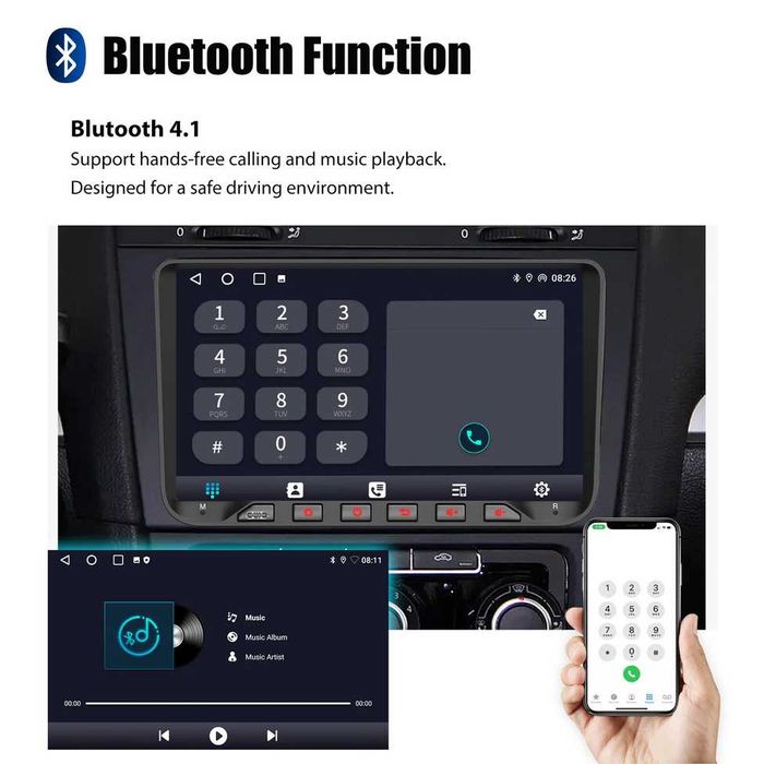 9” 2-DIN мултимедия за Volkswagen-SEAT-Skoda Android 14   4/64GB