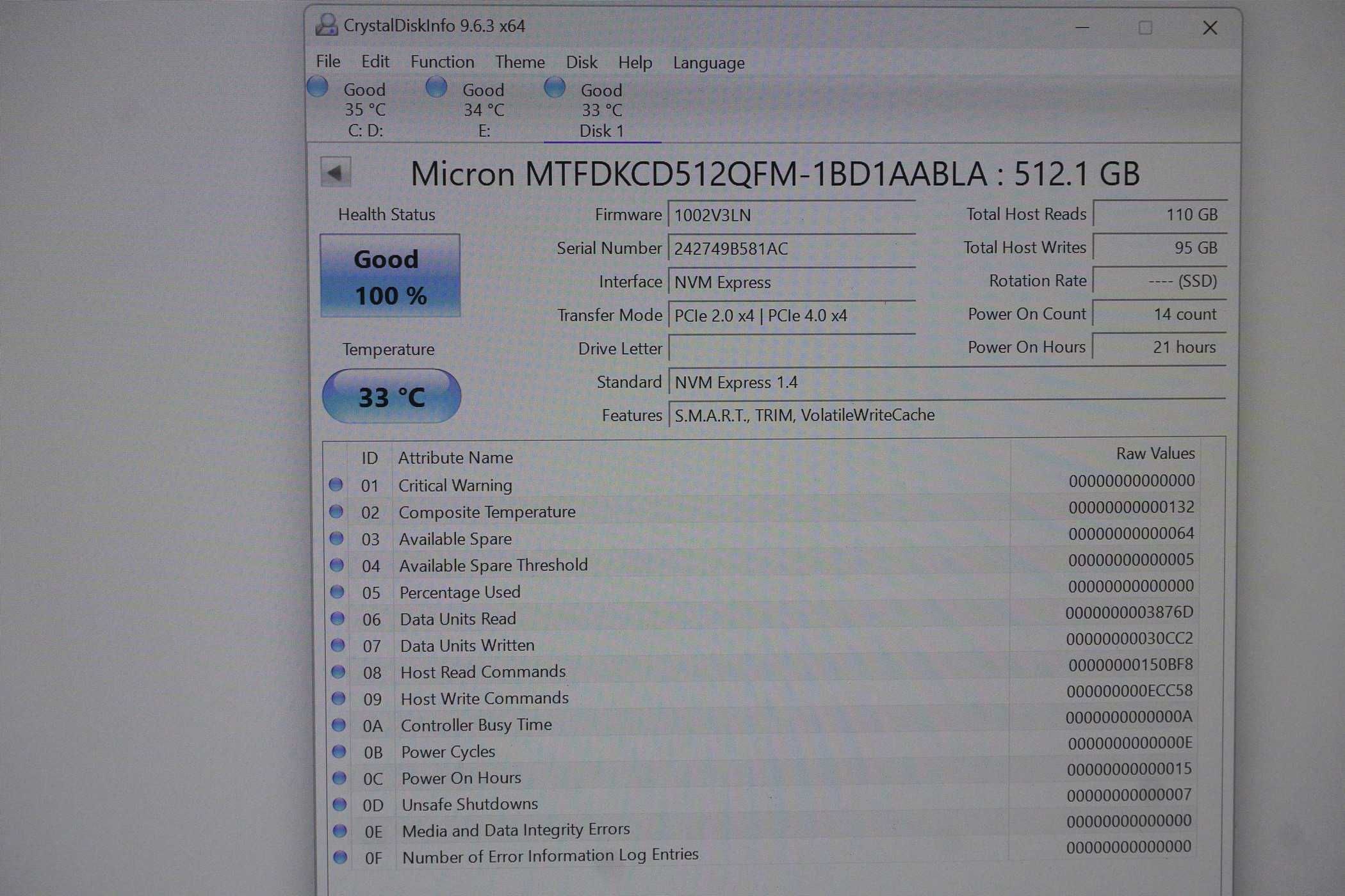 512GB SSD Nvme m.2 Micron 2400 - gen4, 4200/1800mbs, 2242 form factor