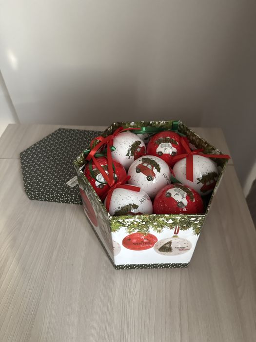 Елочные игрушки набор 14 штук в подарочной упаковке