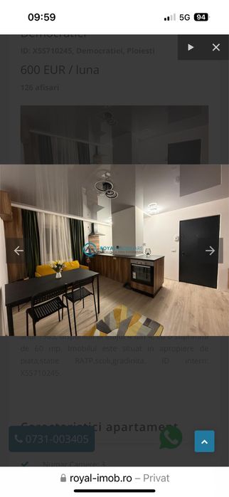 Vand sau inchiriez ap 3 cam Democratiei