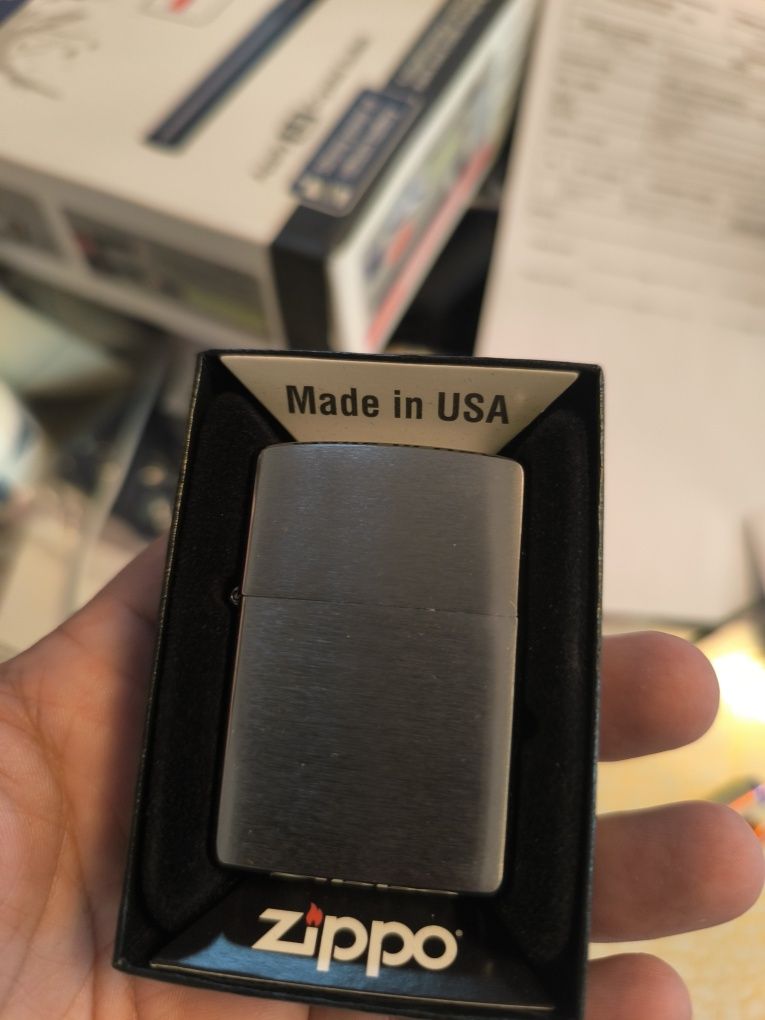 Zippo зажигалка метал глянец