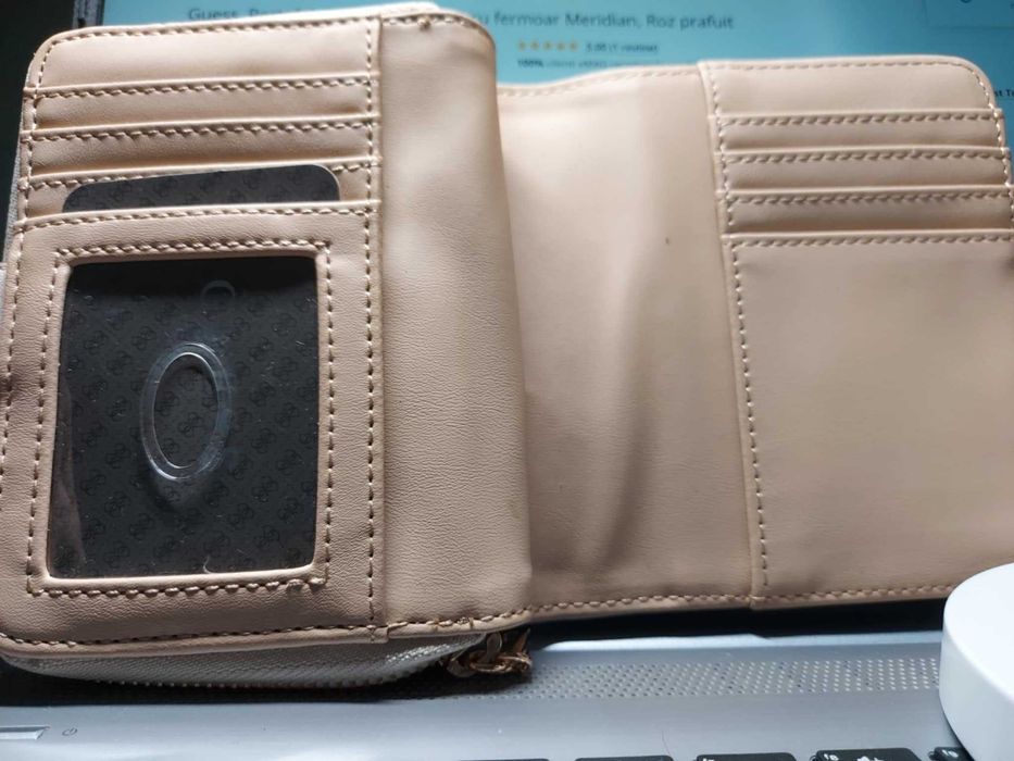 Guess, Portofel de piele ecologica cu fermoar Los Angeles