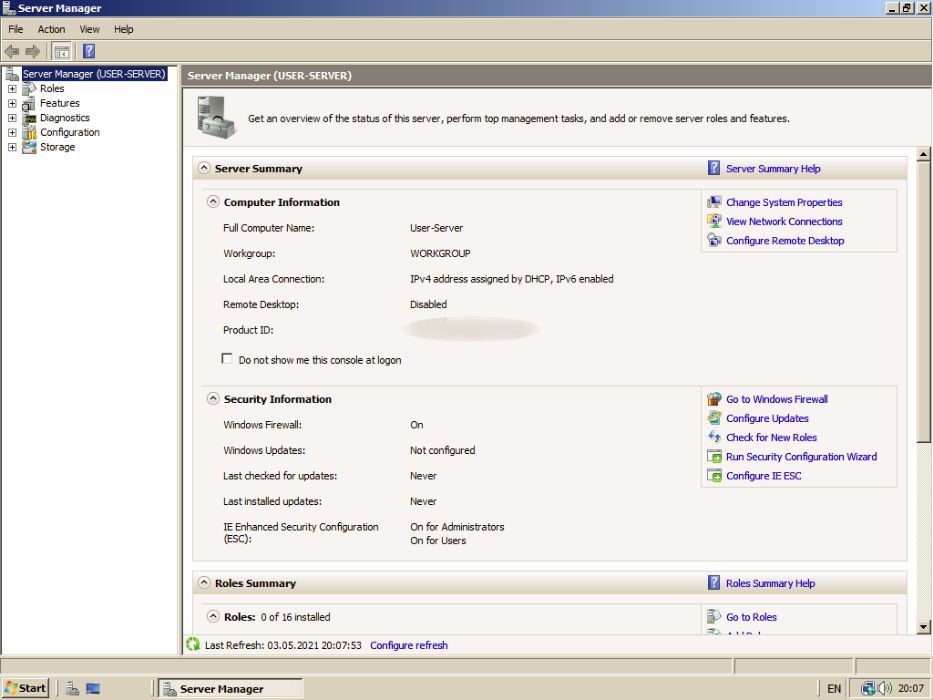 Windows Server 2008 cu SP1 (32-bit) [Sistem operare PC]