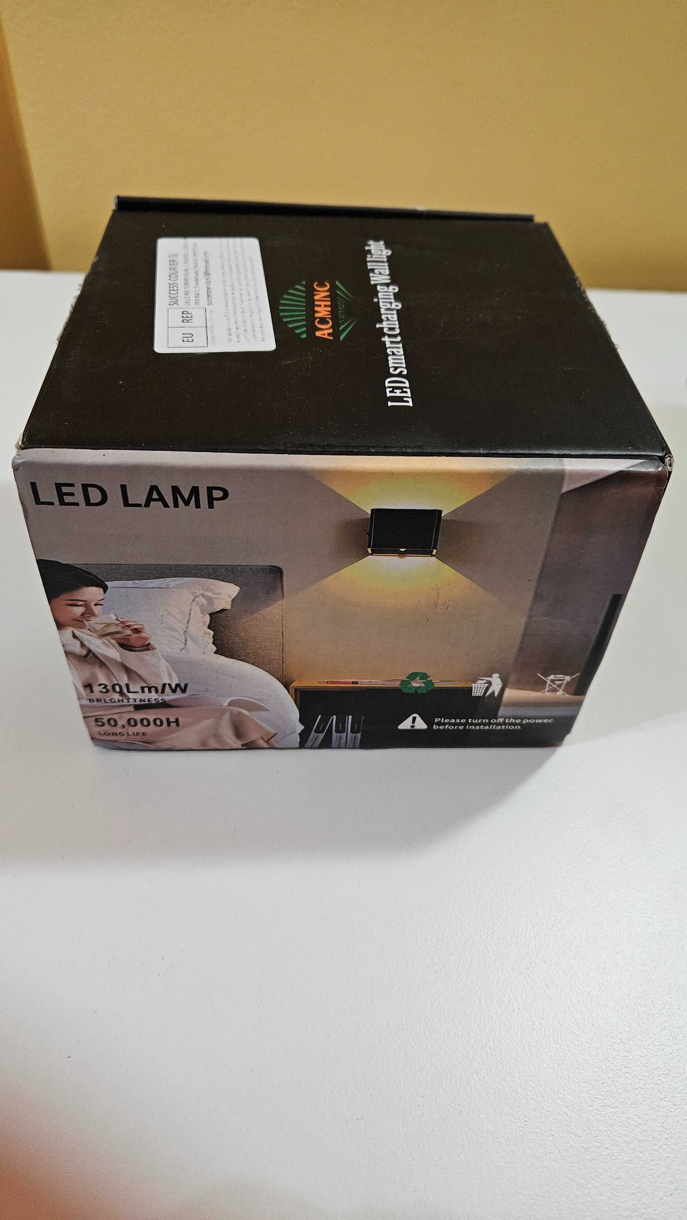 LED смарт лампа за стена с дървесен дизайн и сензор за движение