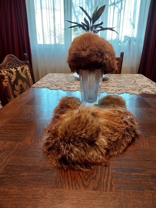 Caciula+guler vulpe roscata