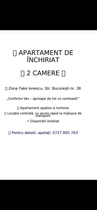 Apartament de închiriat