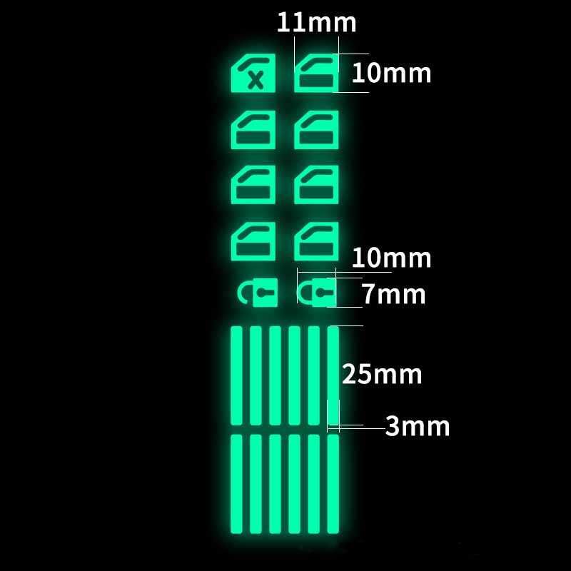 Светещи стикер за бутони повдигане на прозорци на кола флуоресцентни