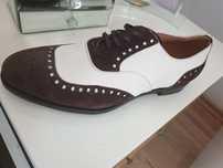 Pantofi piele si textil italieni - hand made