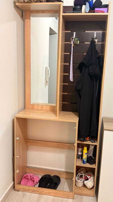 Комплект: Гардероб, 2 бр. нощни шкафчета, комода за обувки и антре