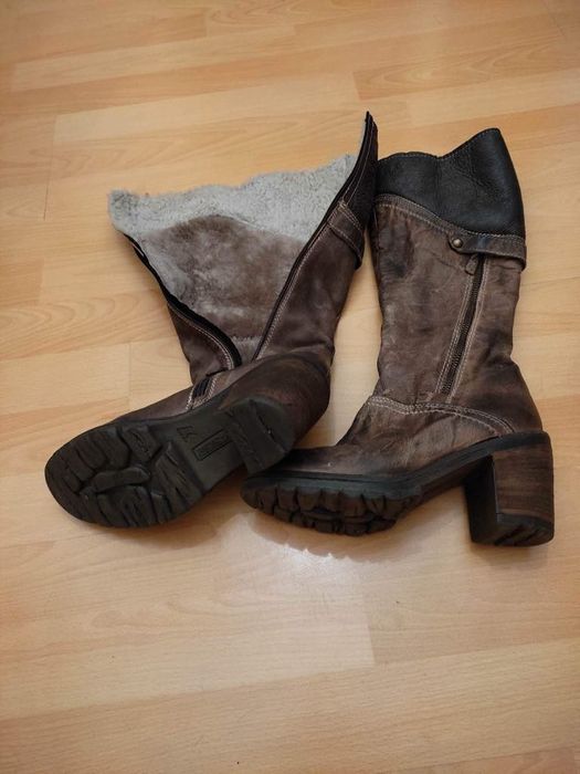 Топли зимни ботуши* Агнешка кожа* Елегантни* С грайфер