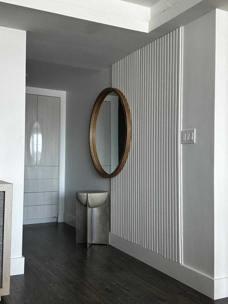 RIFLAJ Premium MDF ALB cu suport Gri sau Negru
