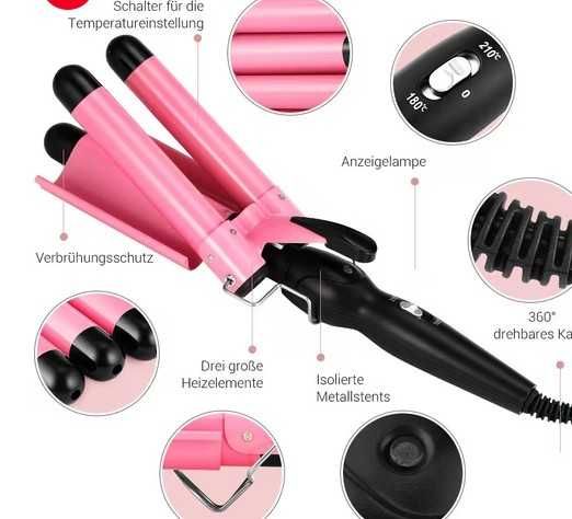 Ondulator 3 tuburi 25 mm pentru valuri de plajă cu înveliș ceramic